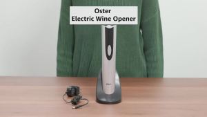 Oster Cordless Electric Wine Bottle Opener with Foil Cutter Silver
