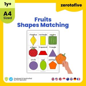 Montessori Toy Toddler Early Learning Busy Book Busy Bag Shape Recognition Fruits Shape Sorting