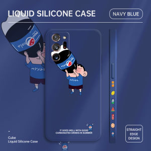 Hontinga Casing Case For Samsung Galaxy Note 20 Note20 Ultra Case Cartoon Crayon Shinchan Case Square Original Liquid Soft Silicone Edge Pattern Rubber Case Full Cover Camera Protection Cases Back Phone Casing Softcase For Boys