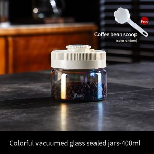 BINCOO Coffee Storage Jar Glass Vacuum Sealed Canister 400/600/800/1200ML