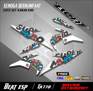 Striping Stiker Motor Beat Street Esp 2016-2019 Semifull Keren Motif Super Mario Kode TA770