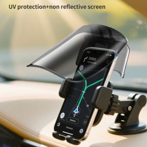 Foldable Multi Angle Phone Sun Shade Clip – Portable Glare Blocking Universal Fit – For Car Motorcycle Bike