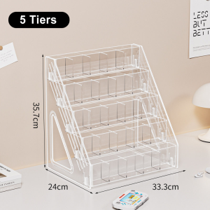 Happihaus 5 Layers Acrylic Pen Rack Large Capacity Stationery Storage Rack Makeup Brush Storage Stand