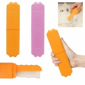 OUTOPEN Self Cleaning Pet Hair Removal Comb Rust-Resistant Foldable Dog Grooming Comb Universal Fine Tooth Cat Floating Hair Comb Cat Grooming Tool