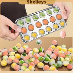 [Shelleys] 18 lưới kim loại tái sử dụng bóng tròn Ice Cube Maker cho nhà và thanh sử dụng thép không gỉ Ice Cube khay khuôn mẫu với nắp cho tủ đông