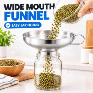 Wide Mouth Funnel Stainless Steel Canning Funnel Leak Wide-Mouth Can