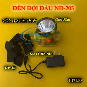 Đèn đội đầu NĐ203 Ánh Sáng Trắng & Vàng 2 chế độ sáng (sáng mạnh/sáng yếu)
