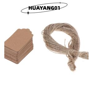 HUAYANG01 [2023 new HOT FASHION] 100Pcs Blank Kraft Jewelry Price Label String Price Tags With String 20m