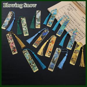 Blowing 1 PC retro hoa sơn kim loại Bookmark Hollow Bronzing Bookmark với tua văn phòng phẩm quà tặng cho Câu lạc bộ cuốn sách đọc
