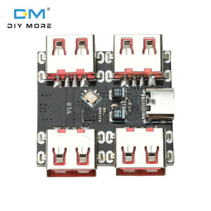 Diymore Xl334p4 USB 2.0 Bộ điều khiển 4 cổng Mô đun mở rộng Hub USB mở rộng Dock Bo mạch chủ USB 2.0 đến 4 kênh chia Type-C giao diện 40 MB/giây