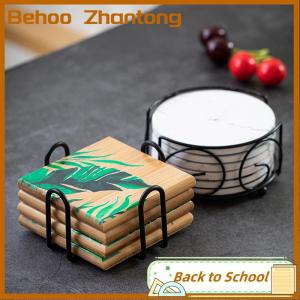 Behoo Coaster Holder Mat Storage Rack Table Mat Holder Tea Coffee Mug Placemat Storage Organizer Table Kitchen Accessories