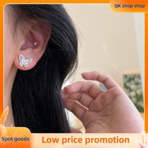 ✨QK shop✨ Sweet Butterfly Opal Heart Stud Earrings Set For Women Girls Exquisite Butterfly Geometry Love Pearl Stud Earrings Jewelry Gifts