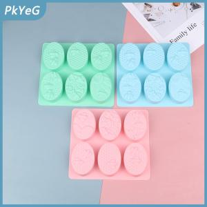 PkYeG 1 cái 6 Khuôn Silicone hình con ong Khuôn Silicone xà phòng thủ công hình bầu dục Khuôn làm bánh tự làm hình hoa và hình tổ ong Khuôn nướng bánh