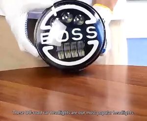 BOSS 80W 7Inch LED Round Headlight Universal For Jeep Car 12V 24V High And Low Head Light LED Running Signal Light Boss Angel Eyes LED Headlight