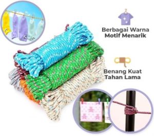 Tali Jemuran Baju Nylon 5m & 10m Anti Slip