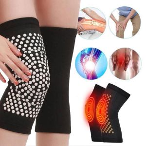 FOCANO 1 Pair (2pcs) Magnetic Therapy Knee Pads Pain Relief Keep Warm Self Heating Arthritis Brace Support Breathable Patella Knee Sleeves