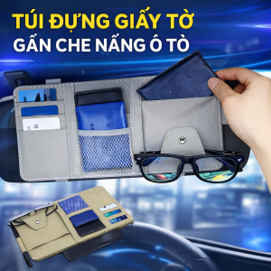 HOT! Túi Gắn Che Nắng Ô Tô Da PU Cao Cấp – Đựng Giấy Tờ Kính Mắt Siêu Gọn Lái Xe An Toàn Hơn