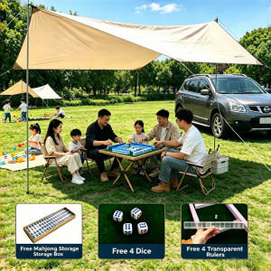 Portable Mahjong Outdoor Mahjong Table Travel Folding Mahjong Set