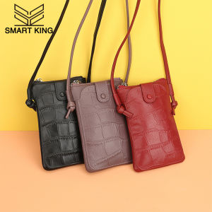 สมาร์ทคิงใหม่สำหรับผู้หญิงหนังวัวแท้กระเป๋าสะพายสง่างามที่เรียบง่ายโทรศัพท์กระเป๋าสุภาพสตรีสาวขนาดเล็กC rossbody