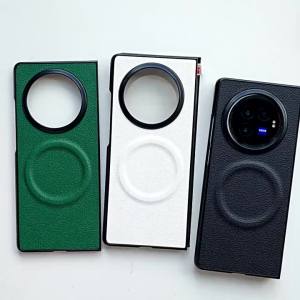 Applicable vivoxfold5 Plain Leather Litchi Pattern Phone Case vivo x fold5 Creative Magnetic Hard Case