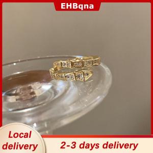 [COD]  HOT SALE Ship within 24 hours Light Luxury Crystal Snake Shape Ring For Women Girl Exquisite Shiny Zircon Opening Adjustable Finger Ring Wedding Jewelry Gifts