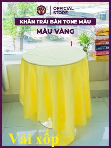 Khăn Trải Bàn Đẹp Khăn Bàn Vải Xốp màu vàng