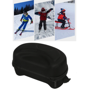 Ski Goggle Case with Plastic Carabiner Sunglasses Carrying Cover EVA Hard Box Zipper Eyeglasses Case for Snow Eyewears