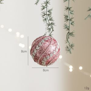 NAELIN Quà tặng bóng xốp Đồ trang trí cây thông Noel Chống vỡ Màu hồng Đồ trang trí treo cây thông Noel Tinh tế Tự làm Giáng Sinh