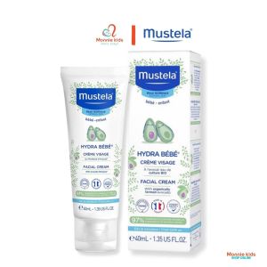 Kem dưỡng da mặt cho bé Mustela 0M+ 40ml kem cấp ẩm cho làn da mềm mại mịn màng - Monnie Kids