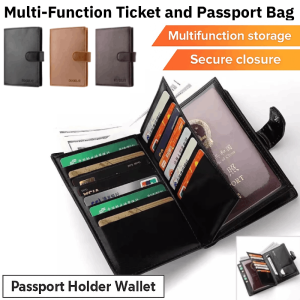 Multi-Function Ticket and Passport Bag Portable Travel Document Ticket Protection Case Large Capacity Wallet Card Holder