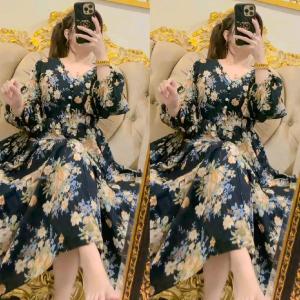 Casandra Dailan - Pakaian Wanita Dress CASADA Katun Rayon Kancing Depan Karet Belakang Ld 110 Pb 138