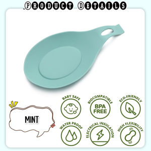 [iRojak] Flexible Silicone Spoon Rest for Kitchen Food Grade Utensil Rest Spatula Mixer Pad Mat Holder 汤勺垫 Alas Sudu - KW47