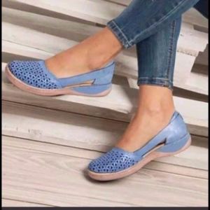 [Free Shipping] Summer Plus-Size Casual Sandals WomenS Wedge-Heeled Hollow-Out Solid-Color Flats Fashionable And Versatile Sandals