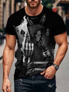 Mens 3D Pattern Print T-Shirt Summer High Definition Graphic Short Sleeve Tee Harajuku Style Plus Size Fashion Mens Clothing