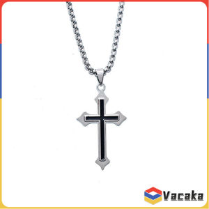 Vacaka Cross Pendant Necklace Retro Flame Cross Necklace Mens and Womens Gift Men Women Jewelry