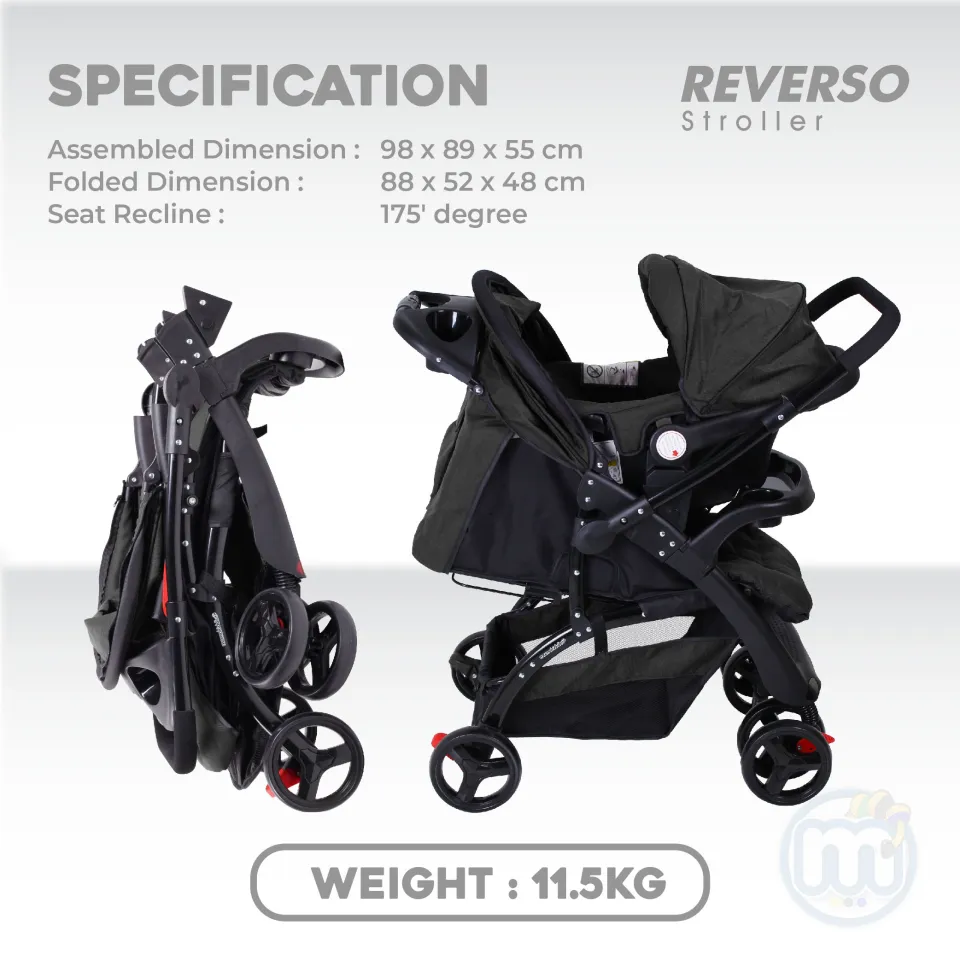 Mamakiddies Reverso Stroller 2in1 Travel System Two Way Facing