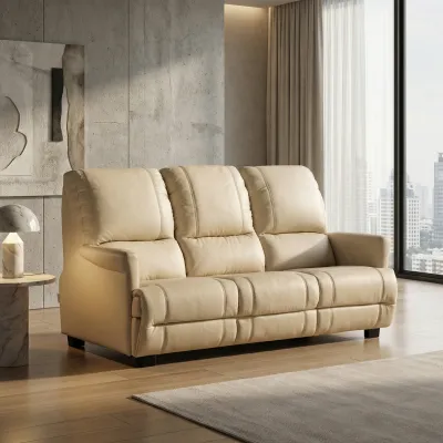 [Free Assembly] Univonna Javier 3-Seater Sofa | Modern PU Leather Sofa with Cup Holder | 8 Color Choice | Fast & Free Delivery