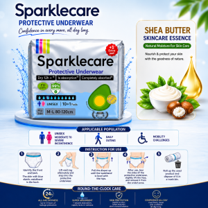 Sparklecare  Adult  Diapers Pants (M - L 80-120CM) 10+1 pcs Dry 12h +