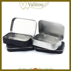[Valitoo] Kim loại hình chữ nhật rỗng nhỏ hộp thiếc tinplate đẩy kẹo trường hợp Thùng Jar bản lề container nhỏ tổ chức Lưu trữ hộp