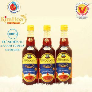 CB1.Combo 3 chai Nước Mắm Cốt Truyền Thống Phú Quốc Kim Hoa 43 Đạm chai thủy tinh 520ml