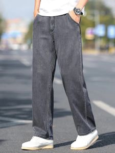Loose Wide-leg Mens Thin Jeans Lyocell Soft Drape Fabric Comfort Trousers Spring Summer Fashion Brand Washing Denim Pants2026