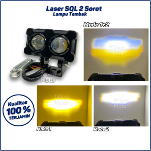 Lampu tembak Laser SQL 2 LED D3 Aluminium Besi Kabut Sorot 2 Warna Putih Kuning