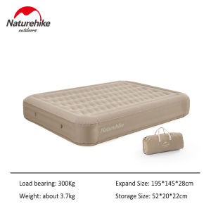 Naturehike Gamping 46cm Inflatable Bed Thickened Air Mattress Silent Peach Skin Velvet +TPU Fabric 200*152cm Double Bed Portable 3.7kg Sleeping Pad Camping Mat