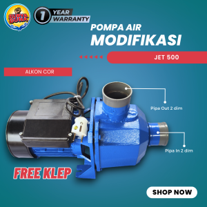 pompa air modifikasi type jet 500 pipa in/out 2 dim debit air super besar cocok untuk isi kolam ikan koi hemat listrik garansi 1 tahun GRATIS PACKING KAYU
