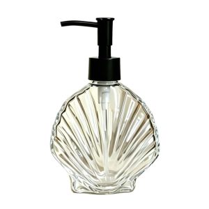 SHUBA 400ml Shell Shaped Soap Dispenser Glass Press Type Liquid Soap Container Gift Nordic Style Liquid Lotion Storage Bottles Household
