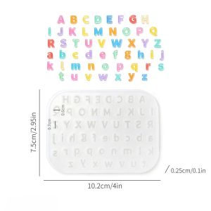 K10SEQ Silicone Khuôn đổ nhựa epoxy chữ cái Chống dính Tự làm Khuôn làm dây chuyền bằng nhựa resin Chất lượng cao Chịu nhiệt Khuôn pha lê chữ cái nhỏ dành cho phụ kiện trang sức