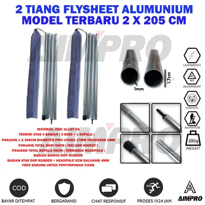 TIANG FLYSHEET ALUMUNIUM - TIANG TARPTENT - TIANG BENDERA CAMPING