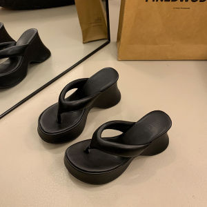 [Free Shipping] Wedge high-heel platform thick-soled waterproof flip-flops for women summer fashion outdoor wear for petite women