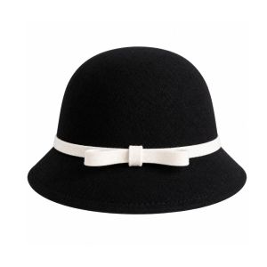 CHUN053634 Dome Felt Fedora Hats Soft Bowknot Decoration Bowler Hat Classic Elegant Women Felt Hat for Women