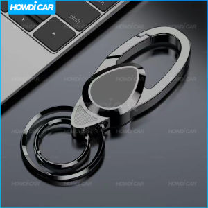 พวงกุญแจสแตนเลสแบบน้อยพร้อมพวงกุญแจ2อันสำหรับรถจักรยานยนต์รถยนต์1ชิ้น